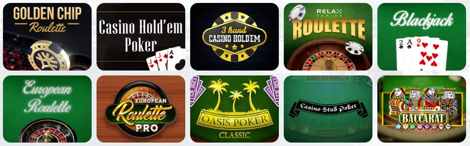 Juegos de mesa en RICHY CASINO